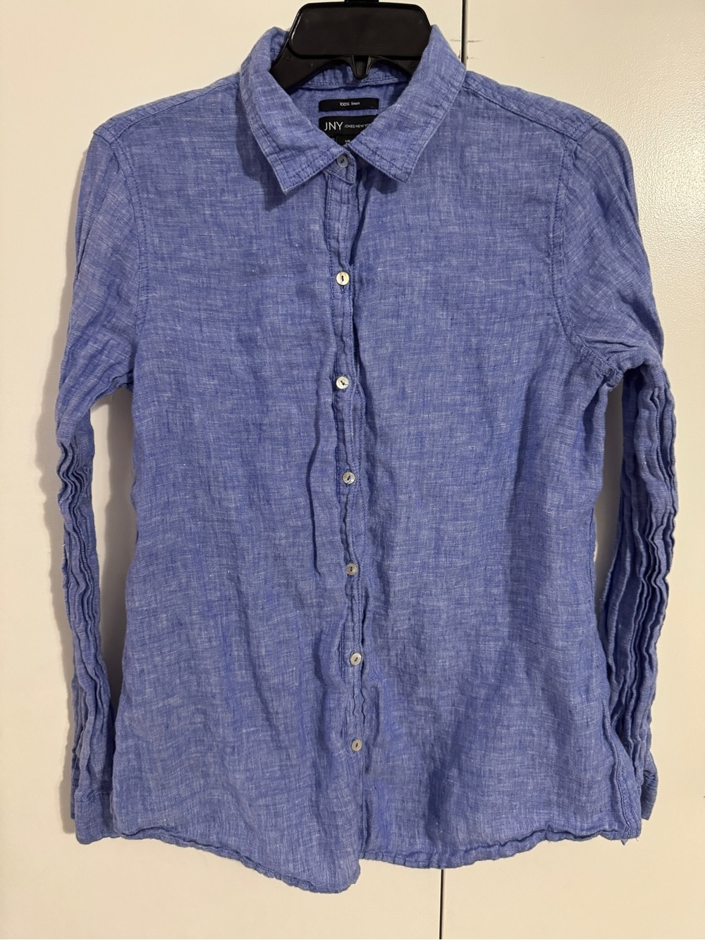 JNY Women’s M 100% Linen Button-Up Shirt